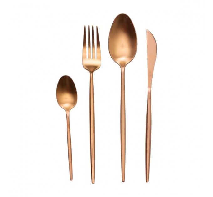 Набір столових приборів Elit із нержавіючої сталі на 6 персон, матова бронза