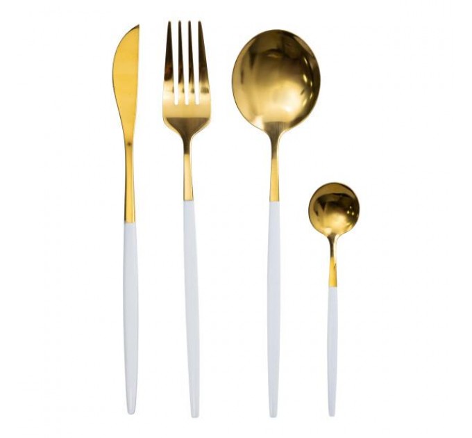Набір столових приборів 24 предмети на 6 персон, білий
