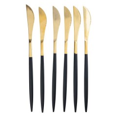 Набір столових ножів з нержавіючої сталі 6 штук, чорний