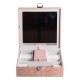 Скринька-органайзер для прикрас із замком 25х25х8,5 см, рожевий Скринька-органайзер для прикрас із замком 25х25х8,5 см, рожевий