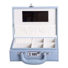 Кейс-органайзер для украшений с кодовым замком 24х16х9,5 см, синий
