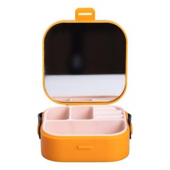 Міні-скринька для прикрас Mini Box з дзеркалом 9х9х3,8 см, помаранчевий