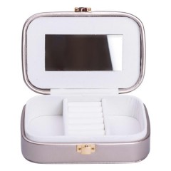 Скринька-органайзер для прикрас з накидним замком 15х10х5 см, срібний