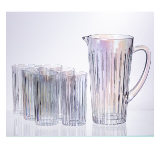 Комплект для напоїв Crystal Refresh глечик зі склянками 6 штук