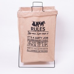 Кошик для білизни з алюмінієвим каркасом 36*32*52 см, бежевий