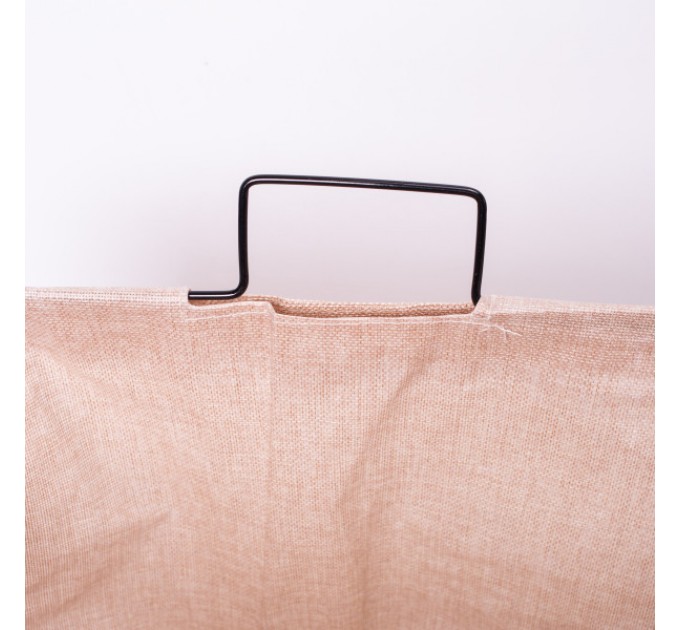 Корзина для белья с алюминиевым каркасом 36*32*52 см, бежевая