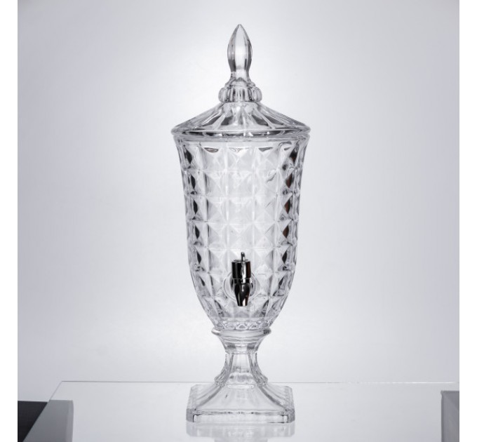 Лимонадниця на ніжці з краном 2 л із товстого скла