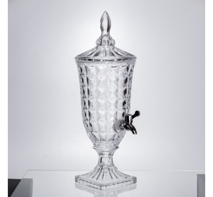 Лимонадниця на ніжці з краном 2 л із товстого скла