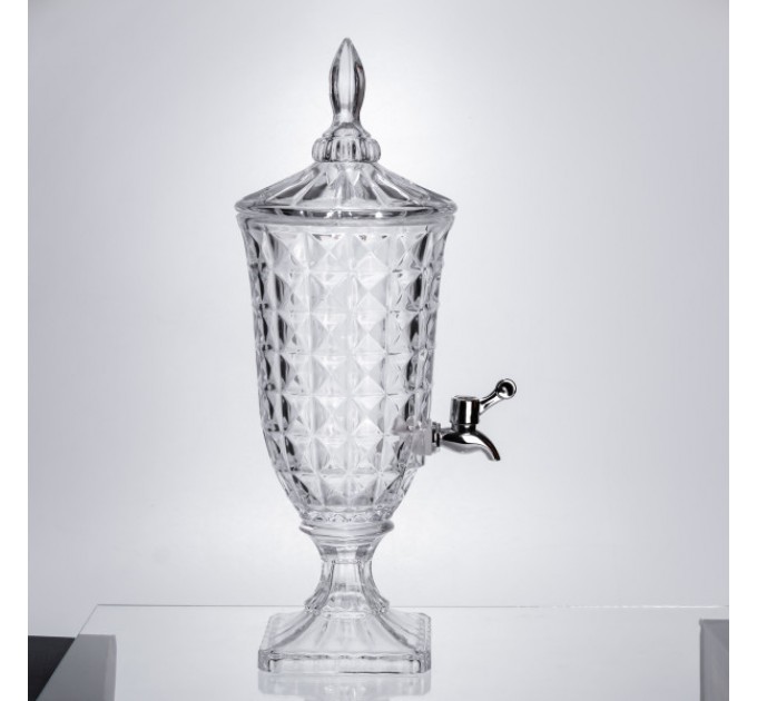 Лимонадниця на ніжці з краном 2 л із товстого скла