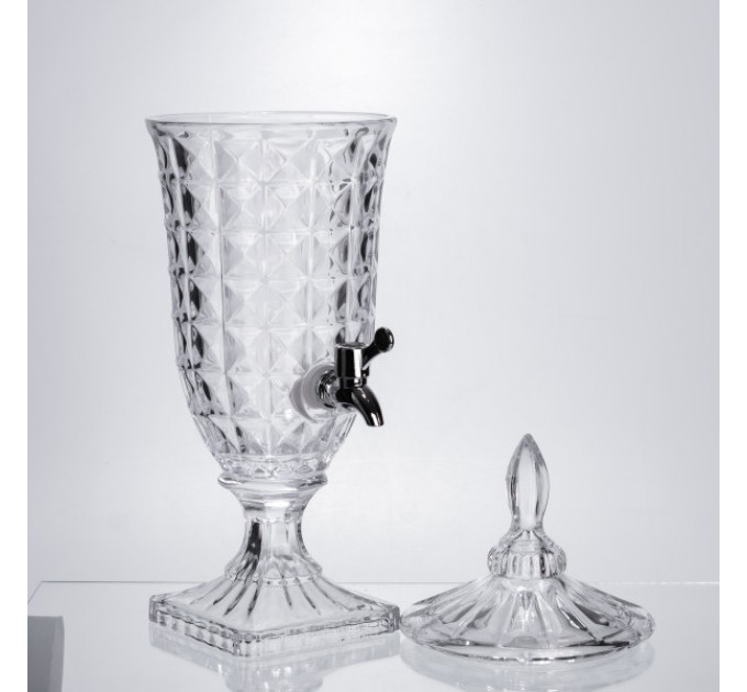 Лимонадниця на ніжці з краном 2 л із товстого скла