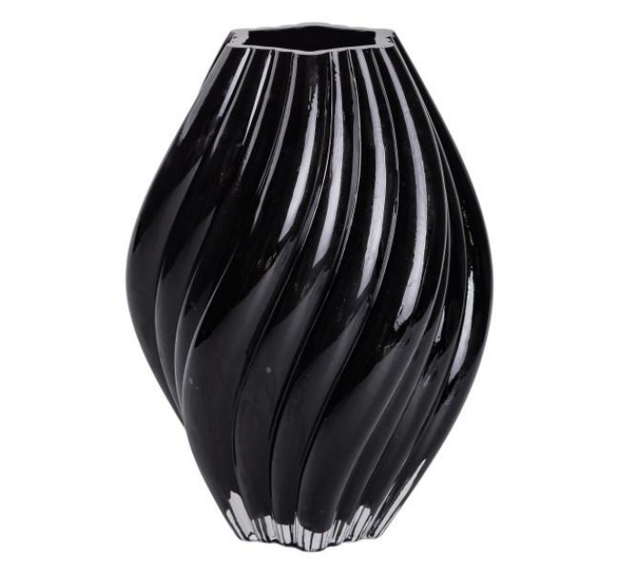 Ваза для квітів з 3D-ефектом 30 см, чорний