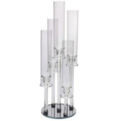 Підсвічник декоративний на 5 свічок скляний з круглою основою 72.5 см