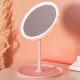 Косметическое зеркало с LED подсветкой и USB 15,3 см, розовый.
