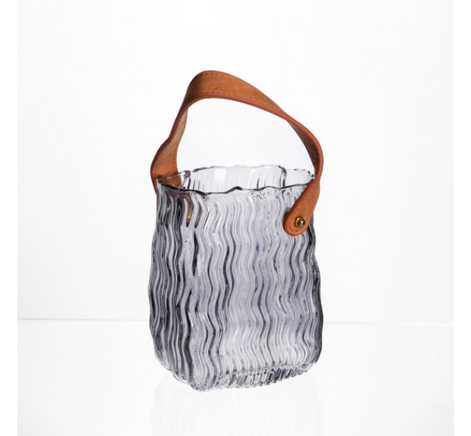 Ваза для квітів та декору Top Home 800 мл, димчастий сірий