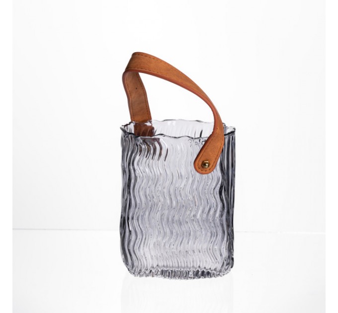 Ваза для квітів та декору Top Home 800 мл, димчастий сірий