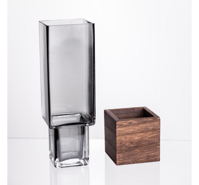 Ваза для квітів та декору Smart Wood 900 мл