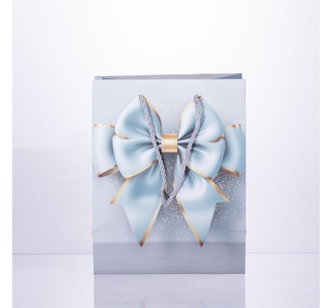 Подарочный пакет с бантом 18*10*22.5 см. 12 штук в упаковке.