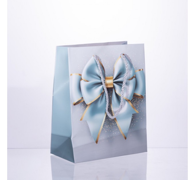 Подарочный пакет с бантом 18*10*22.5 см. 12 штук в упаковке.