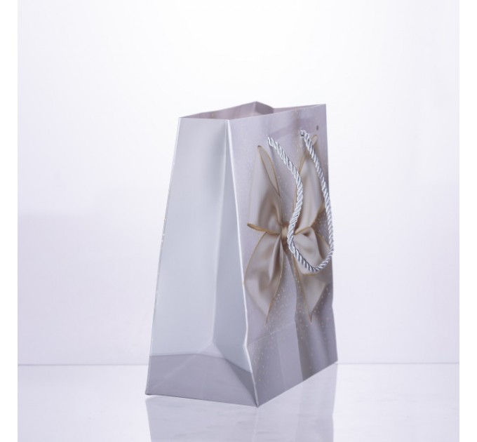Подарочный пакет с бантом 18*10*22.5 см. 12 штук в упаковке.