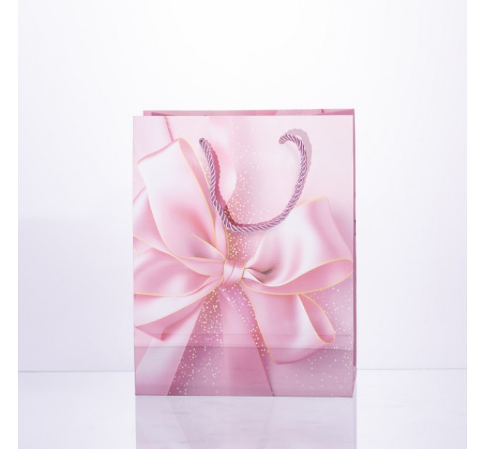 Подарочный пакет с бантом 18*10*22.5 см. 12 штук в упаковке.
