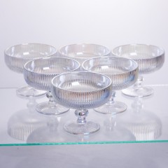 Набір креманок на ніжці 6 штук по 400 мл ребристих, rainbow