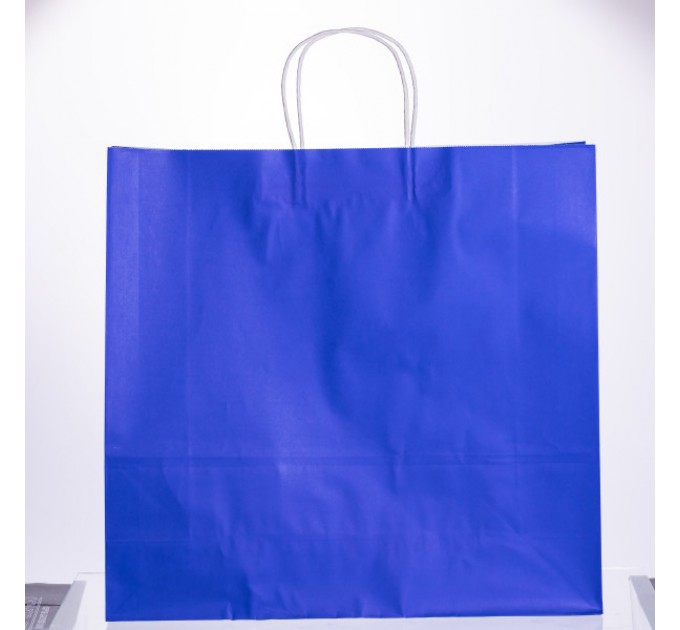 Подарочный пакет 42*14*40 см крафтовый 12 штук в упаковке, синий