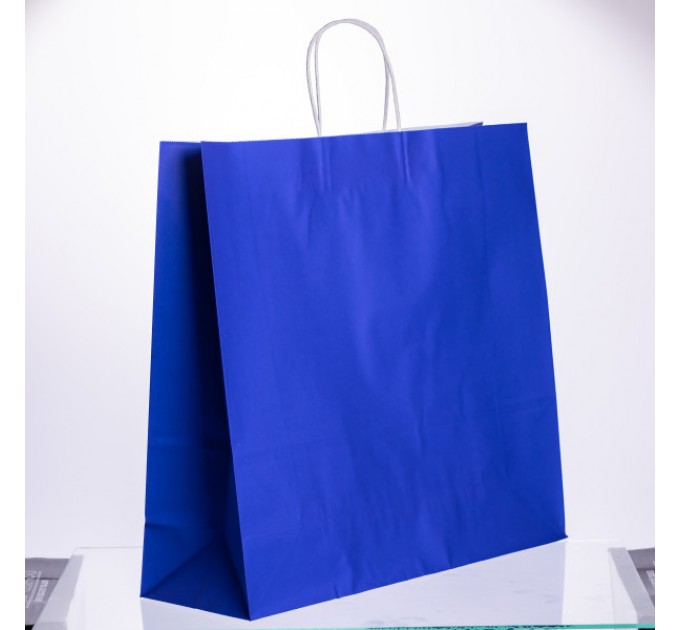 Подарочный пакет 42*14*40 см крафтовый 12 штук в упаковке, синий