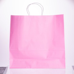 Подарунковий пакет 42*14*40 см крафтовий 12 штук в упаковці, рожевий
