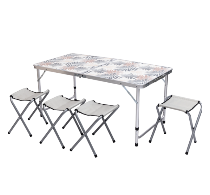Стіл для пікніка розкладний зі стільцями 120*60*70/61/54 см, пальма