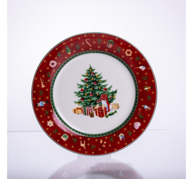 Набір тарілок Christmas фарфорових 6 штук по 19 см