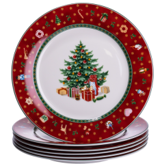 Набір тарілок Christmas фарфорових 6 штук по 19 см