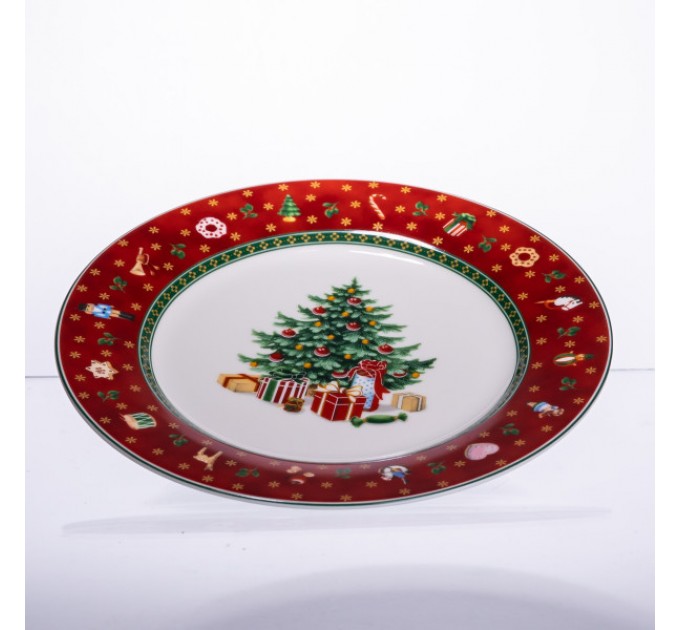 Набір тарілок Christmas фарфорових 6 штук по 19 см