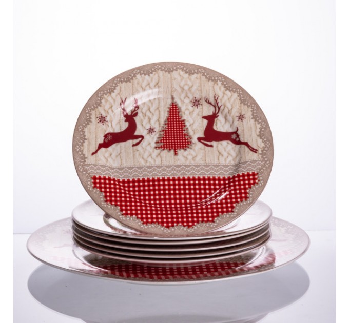 Набір тарілок Christmas Magic порцелянових 7 штук 26,5/19 см