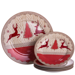 Набір тарілок Christmas Magic порцелянових 7 штук 26,5/19 см