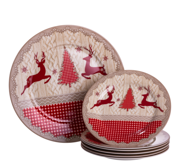 Набір тарілок Christmas Magic порцелянових 7 штук 26,5/19 см