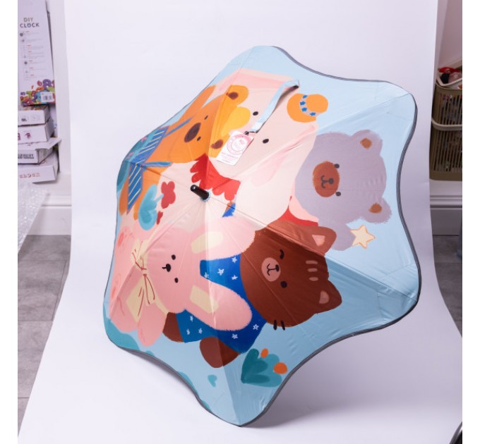 Детский зонт-трость механический 90 см, синий