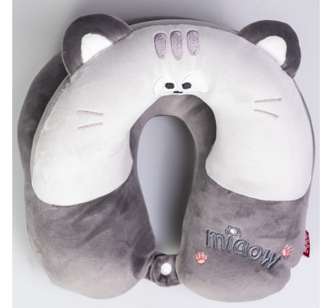 Подушка для шиї Miaow U-подібна подвійна, сірий