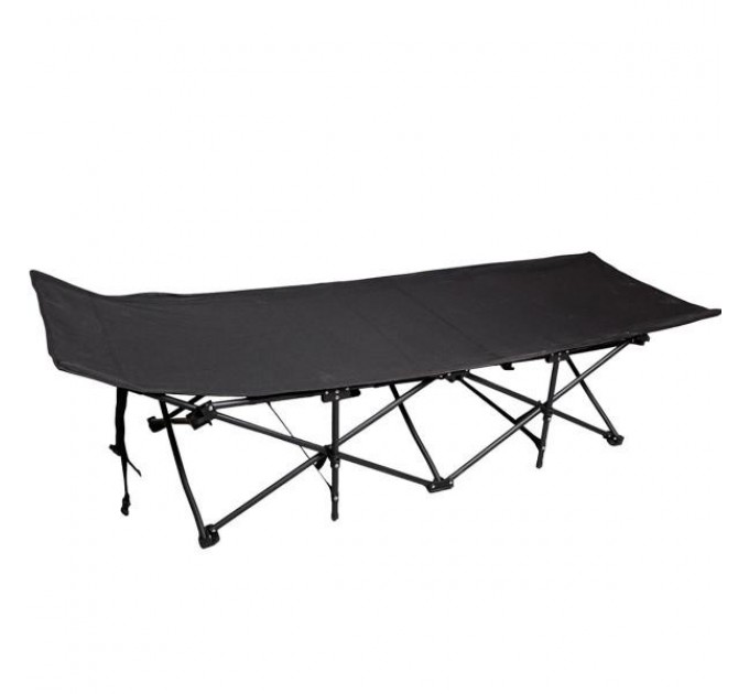 Розкладачка туристична 185*60*50 см зі сталевим каркасом, чорний