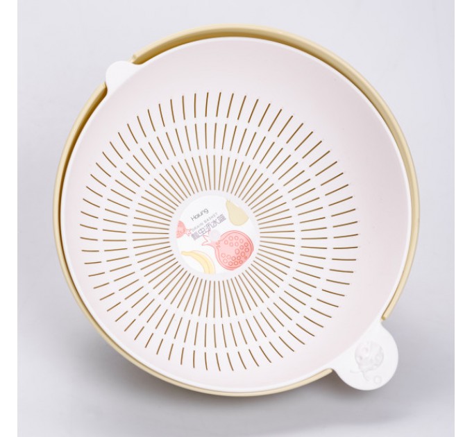 Миска із ситом пластикова 4 л, пісочний