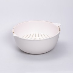 Миска із ситом пластикова 4 л, бежевий