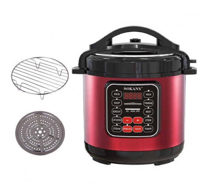 Мультиварка Sokany SK-2402-5L на 5 литров, красный