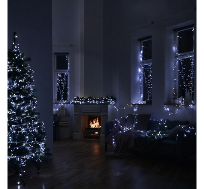 Гірлянда Нитка вулична 1000 LED 100 м біла, білий