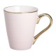 Чашка керамічна 320 мл із золотим обідком, рожевий