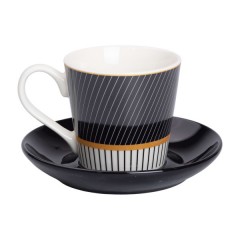 Чашка з блюдцем керамічна 200 мл, diagonal