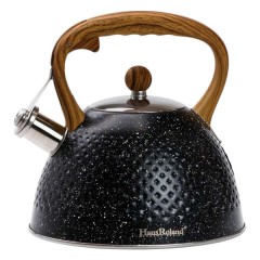 Чайник із свистком Haus Roland із нержавіючої сталі, чорний