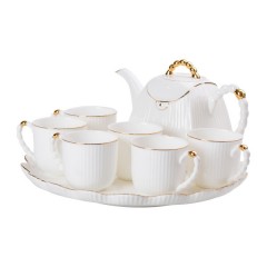 Чайний сервіз Modern порцеляновий на 6 персон, білий