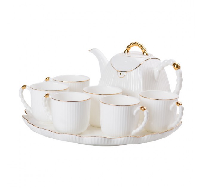 Чайний сервіз Modern порцеляновий на 6 персон, білий