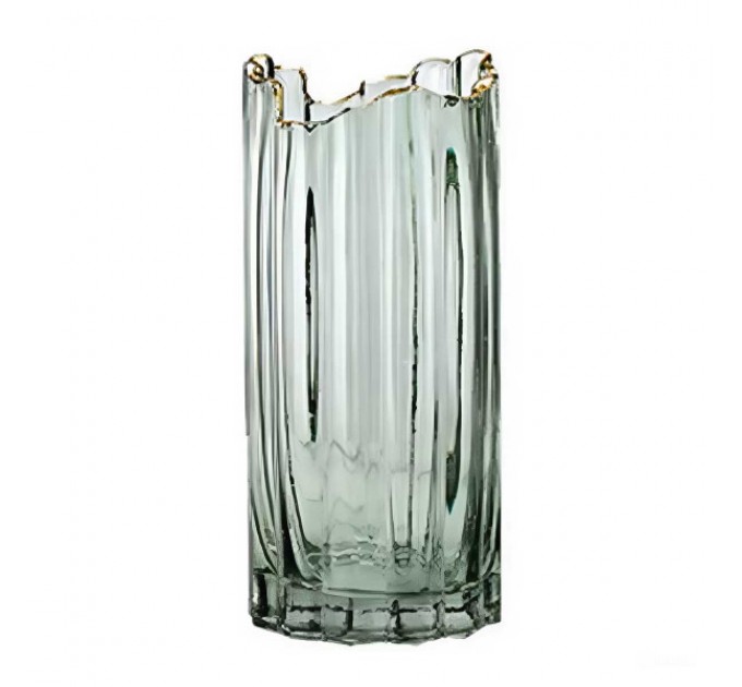 Ваза декоративна Glass Flower скляна 24.5 см, зелений