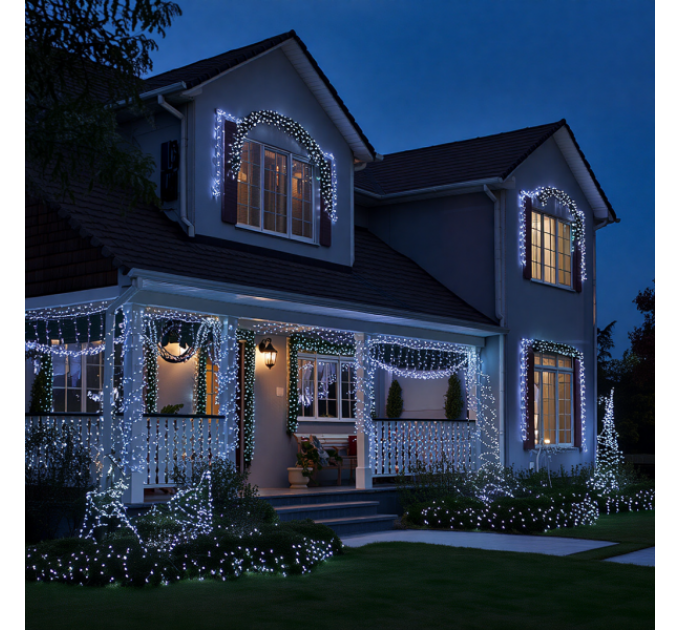 Гірлянда Нитка вулична 1000 LED 100 м біла, білий