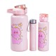 Набір пляшок для води Динозавр 300/700/2000 мл, рожевий